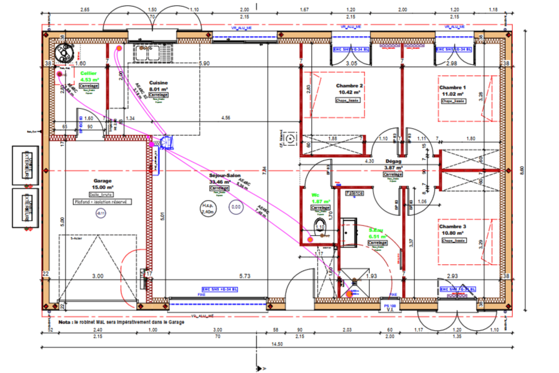 Exemple de dimensionnement Ubbink