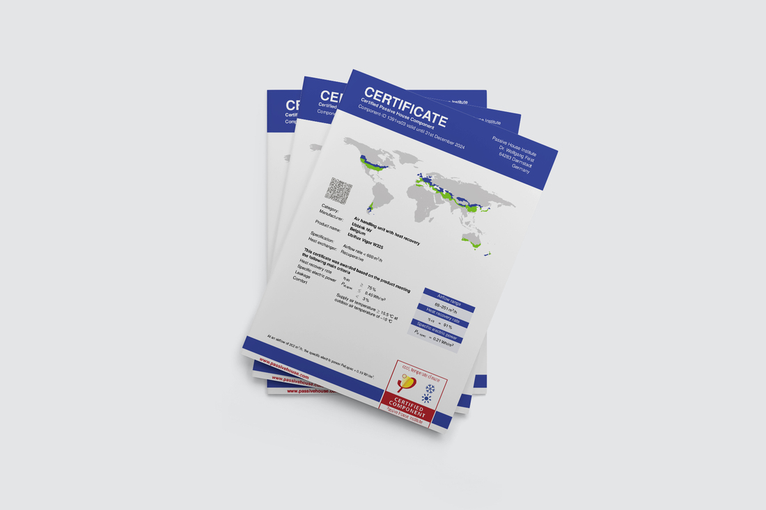 W225 Ventilation HRV Unit certificate