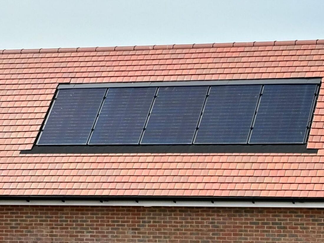Building, install of non lead flashing with solar panels