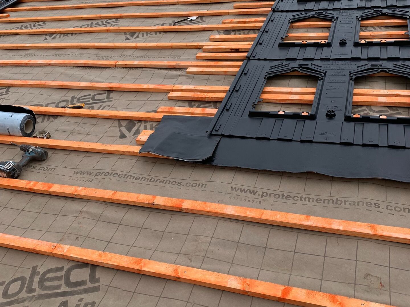Self adhesive non lead flashing install