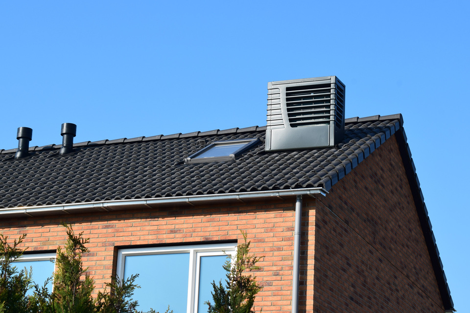 Ideale plek buitenunit is op het dak