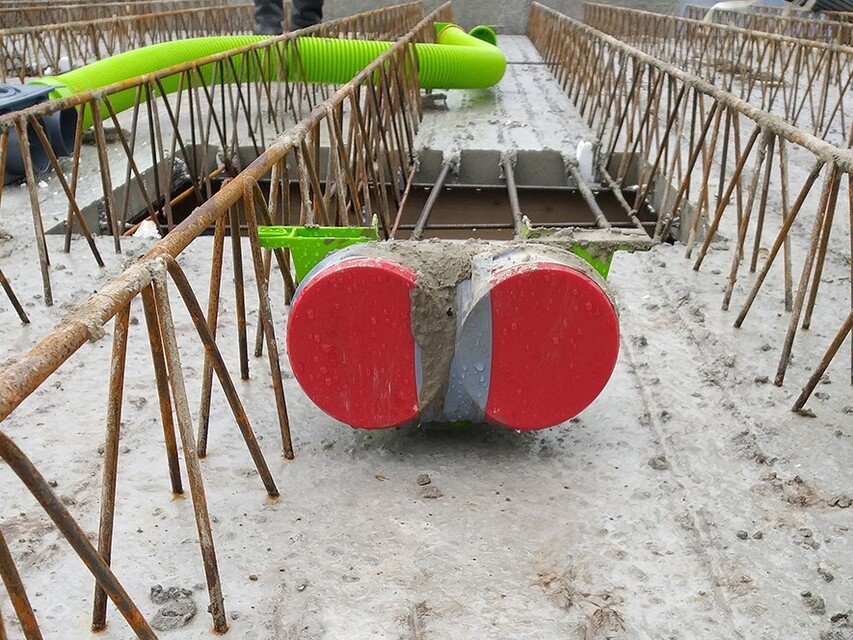 Ventieladapters luchtverdeelsysteem prefab in de vloer gestort