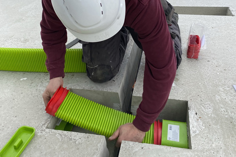 Sneller werken dankzij prefab vloer met ingebouwd ventilatiesysteem